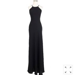 J. Crew Carly Long Crepe Dress Black Size 2